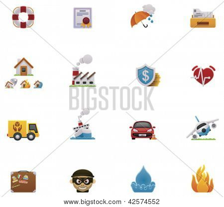 Vector insurance icon set