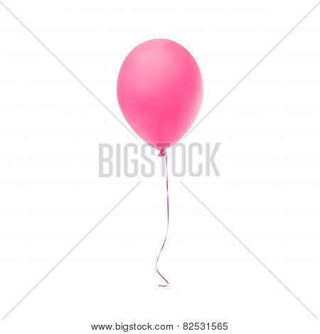 Pink balloon icon isolated on white background