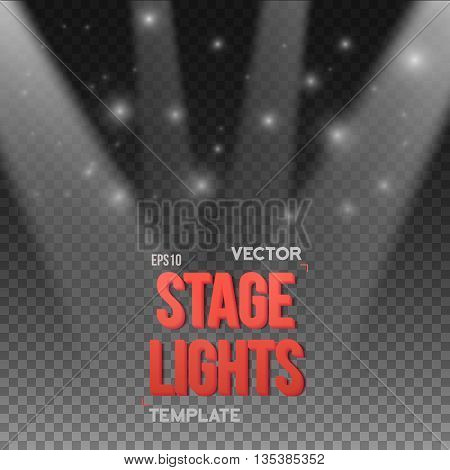 Illustration of Vector Transparent Studio Stage Light Effect. EPS10 Stage Light Illuminating Podium. Bright Stage Light Effect. Transparent Studio Stage Light Effect on Transparent Overlay Background