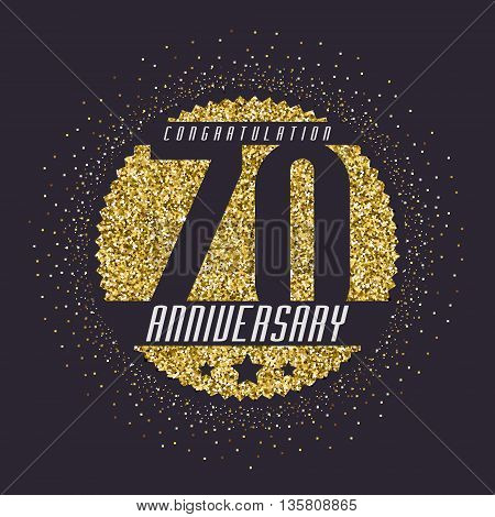 Seventy years anniversary celebration logotype. 70th anniversary logo.