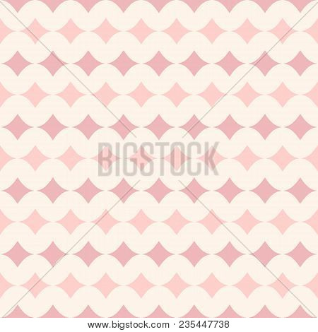 Vector Seamless Pattern For Girls. Baby Shower Background. Modern Texture In Soft Pastel Colors, Bei