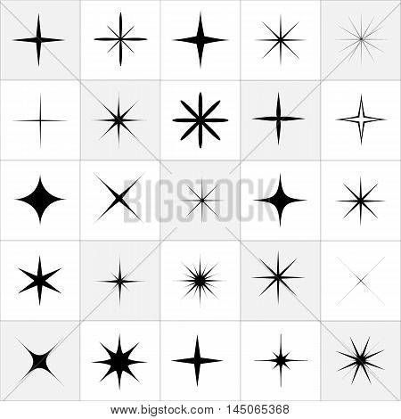 Collection of sparkle vector. Sparkles white symbols. Sparkle star. Symbols sparkling stars. Set of sparkles star. Sparkle light. Sparkling stars. Easy to use.