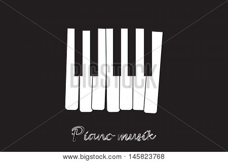 Piano. Jazz music festival, poster background template. Music piano keyboard. Can be used as poster element or icon. Vector illustration.