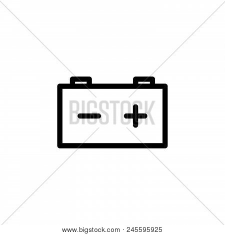 Car Battery Vector Icon On White Background. Car Battery Modern Icon For Graphic And Web Design. Car