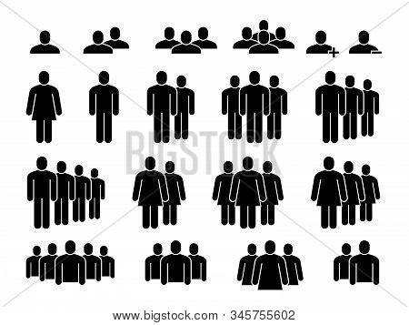 People Icons. Human Community Group, People Crowd. Meeting Employees, Staff Members And Population S