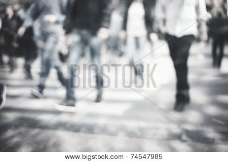 Pedestrian On Zebra In Motion Blur