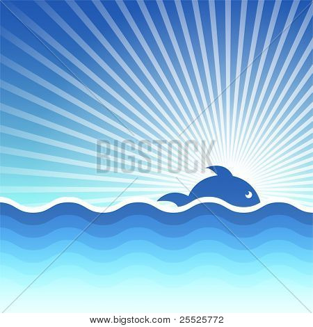 Vector background for design on sea subjects