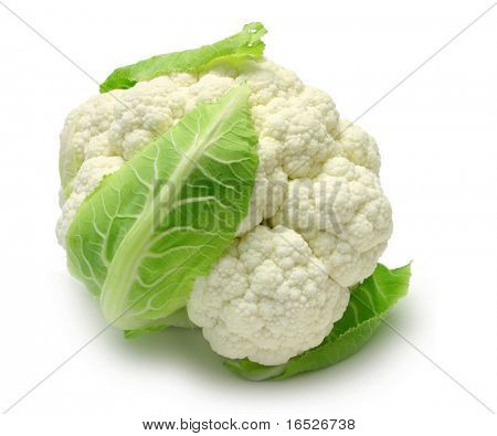 Whole Cauliflower isolated on white