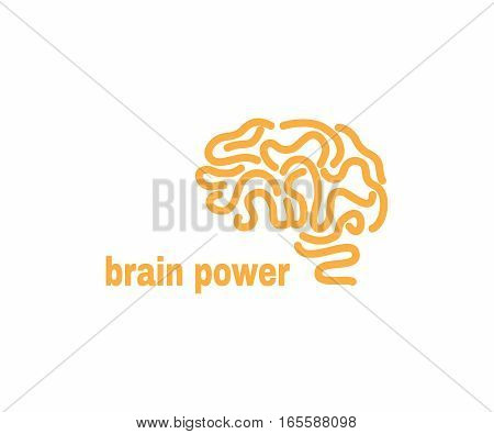 brain logo design vector template.Brainstorm power thinking brain.Icon logotype