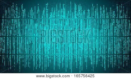 Abstract cyberspace with digital lines, binary code, matrix background with digits