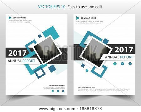 Blue square annual report Leaflet Brochure Flyer template design book cover layout design abstract business presentation template a4 size design