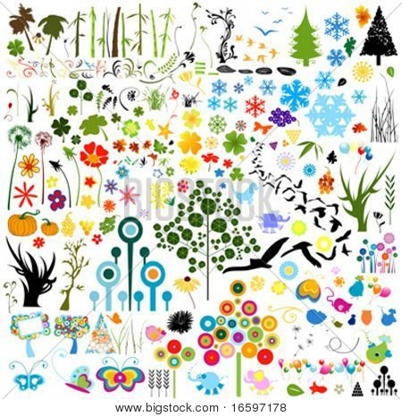 collection of vector nature elements