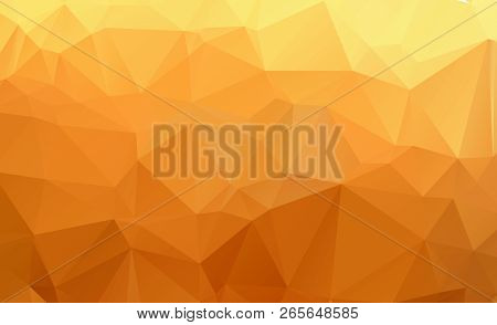 Light Orange Vector Low Poly Crystal Background. Polygon Design Pattern. Low Poly Illustration, Low