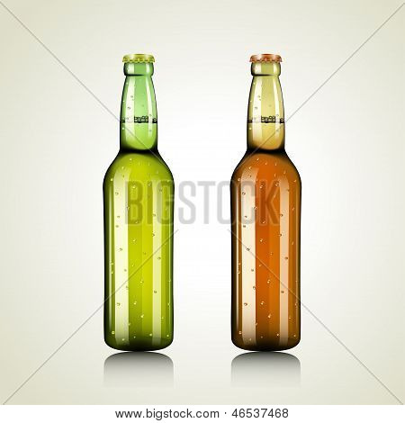 Green and brown beer bottles