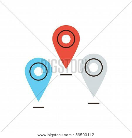 Global Navigation Flat Line Icon Concept