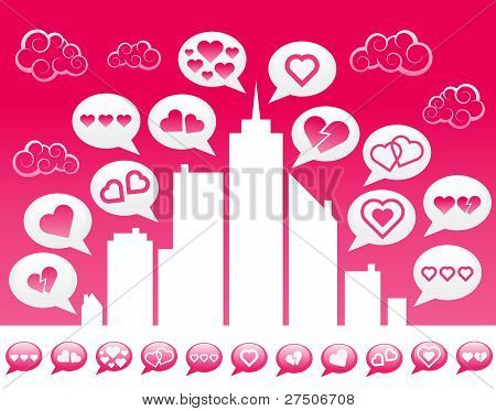 Pink Love Social Media City