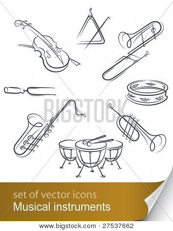 set di illustrazione vettoriale strumento musicale isolated on white background