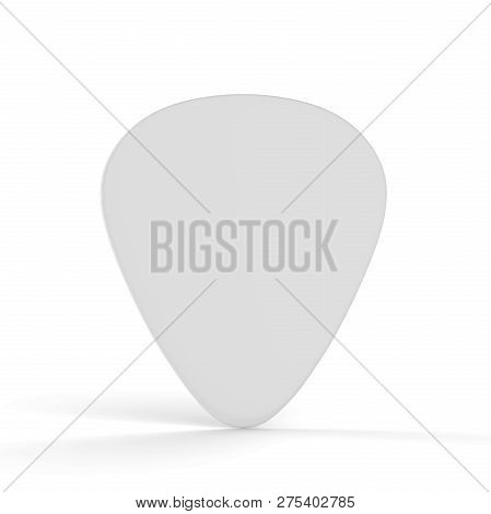 Guitar Pick Mock-up Template On Isolated White Background, 3d Illustration