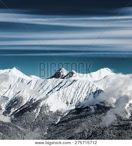 Astonishing Panoramic View On Caucasus Mountains From The Rosa Peak. Krasnaya Polyana (rosa Khutor A