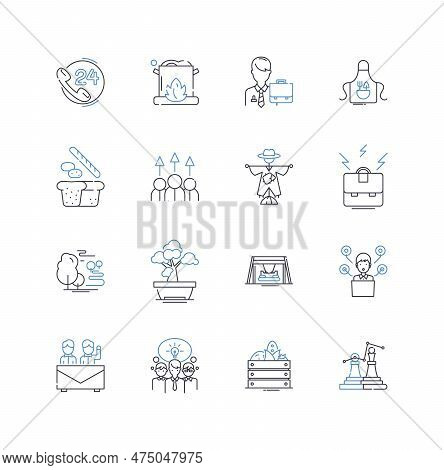 Legal Sector Line Icons Collection. Litigation, Attorney, Consultation, Contract, Patent, Arbitratio