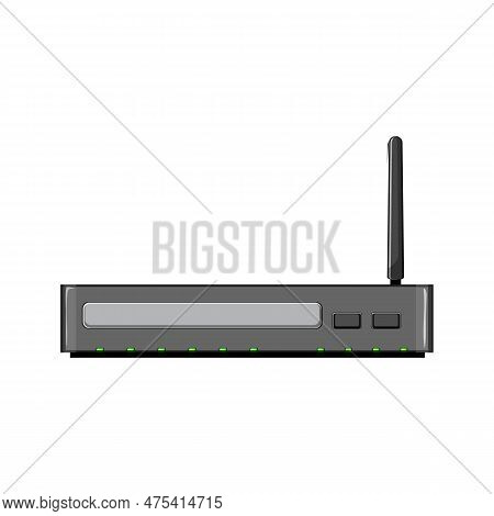 Ethernet Dsl Modem Cartoon. Network Wireless, Internet Wifi Ethernet Dsl Modem Sign. Isolated Symbol