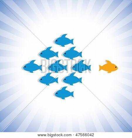 Out Of The Box Thinking,being Different, Risk Taker- Vector Graphic