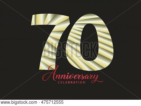 70 Year Anniversary Celebration Logotype Vector, 70 Number Design, 70th Birthday Invitation, Anniver