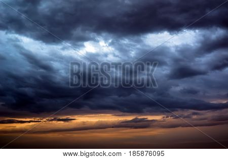 Background Of Dark Clouds Before A Thunder-storm