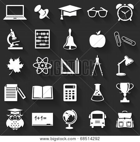 School Icons. Vector Set.