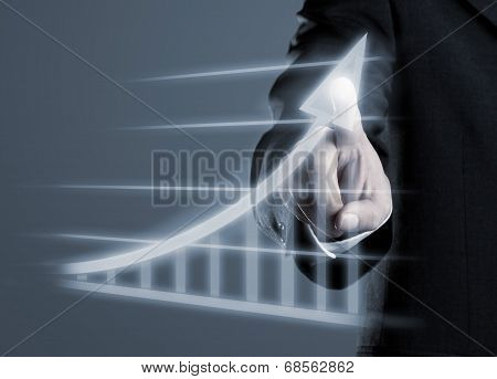 Businessman Drawing Success Graph