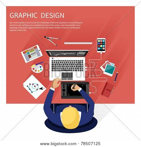 Graphic design and designer tools concept