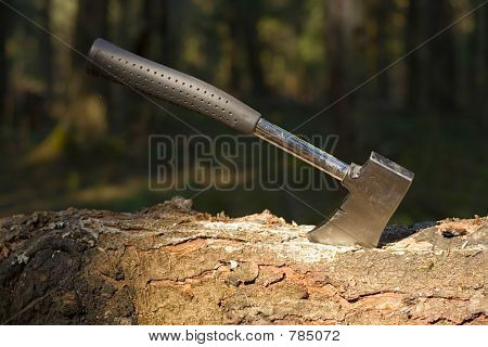 Sticked wood axe