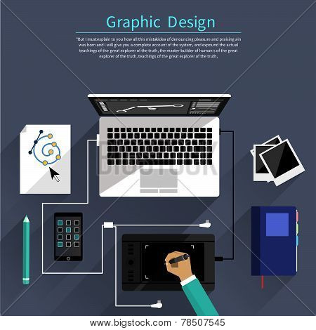 Graphic design and designer tools concept