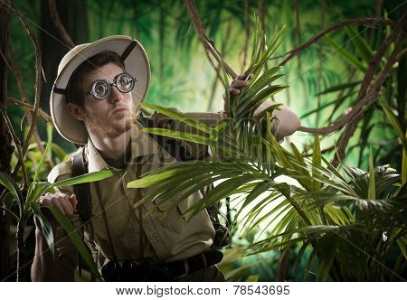 Young Explorer Lost In Jungle