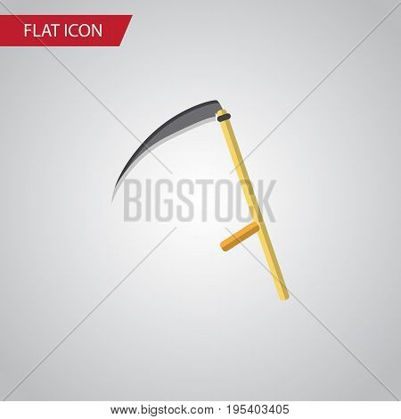 Isolated Scythe Flat Icon. Cutter Vector Element Can Be Used For Scythe, Cutter, Tool Design Concept.