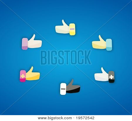 Thumbs Up Hand Gesture Icons