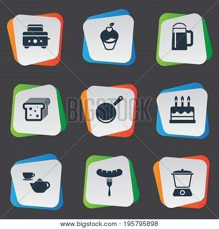 Vector Illustration Set Of Simple Kitchen Icons