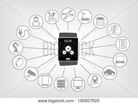 Smart watch vector illustration in flat design