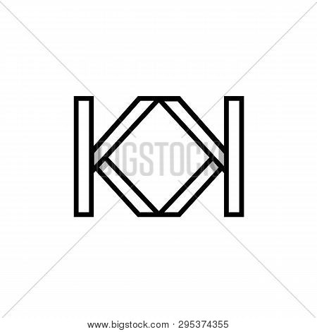 Modern Geometric Kk Initials Monogram Logo For Fashion Luxury Business. Isolated Black Reflected Out