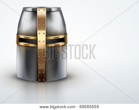 Light Background Crusader Knight's Helmet Vector