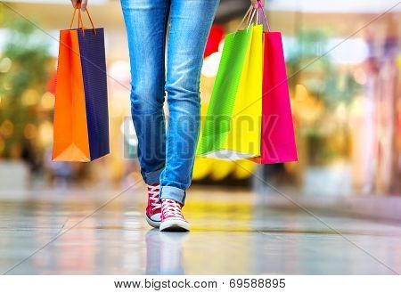 Girl with shopping bags