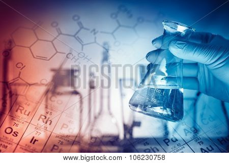 Laboratory research in science and medical setting.