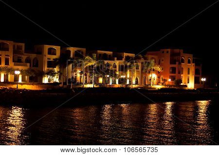 Aqaba, Jordan - November, 23, 2012: Night View In The Tala Bay