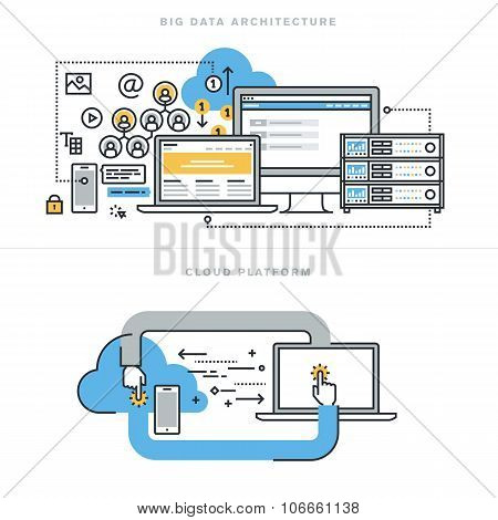 Flat line design concepts for big data architecture and cloud computing