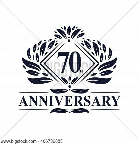 70 Years Anniversary Logo, Luxury Floral 70th Anniversary Logo.