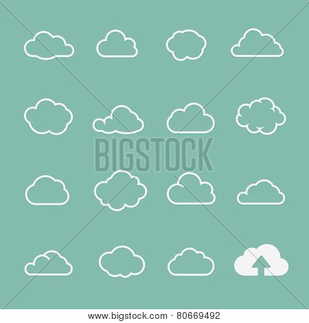 vector cloud shapes set, cloud icons for cloud computing for web and app design