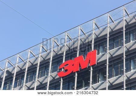 Copenhagen, Denmark - September 10, 2017: 3M is an American multinational conglomerate corporation based in Maplewood, Minnesota. 3M produces adhesives, abrasives, laminates and passive fire protection