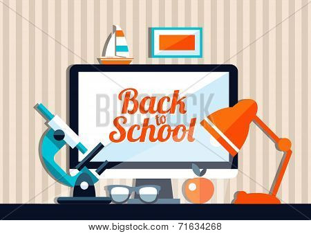 Illustration of school flat design composition