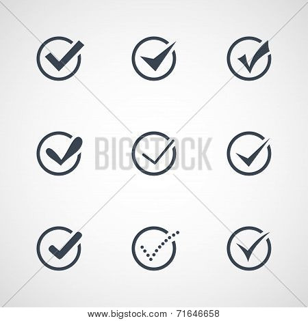 Illustration of modern confirm icons set