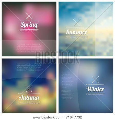 Set of abstract  vector blurred backgrounds